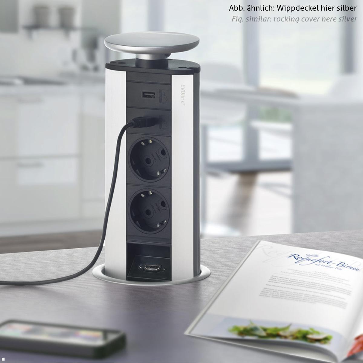 EVOline Port Zubehör Wippdeckel für Steckdose - versenkbare Küchensteckdose EVOline Port Zubehör Wippdeckel für Steckdose - versenkbare Küchensteckdose