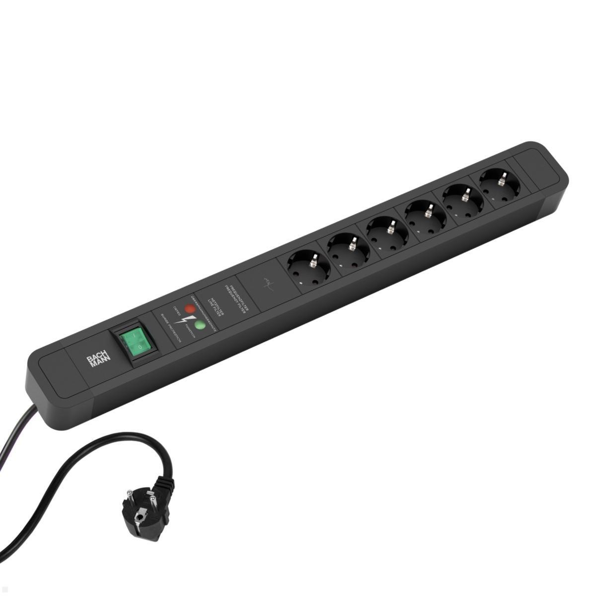 Bachmann PRIMO 2 6-fach Steckdosenleiste CEE7/3, Schalter, 1xGVS, 2m Zuleitung (350.004)