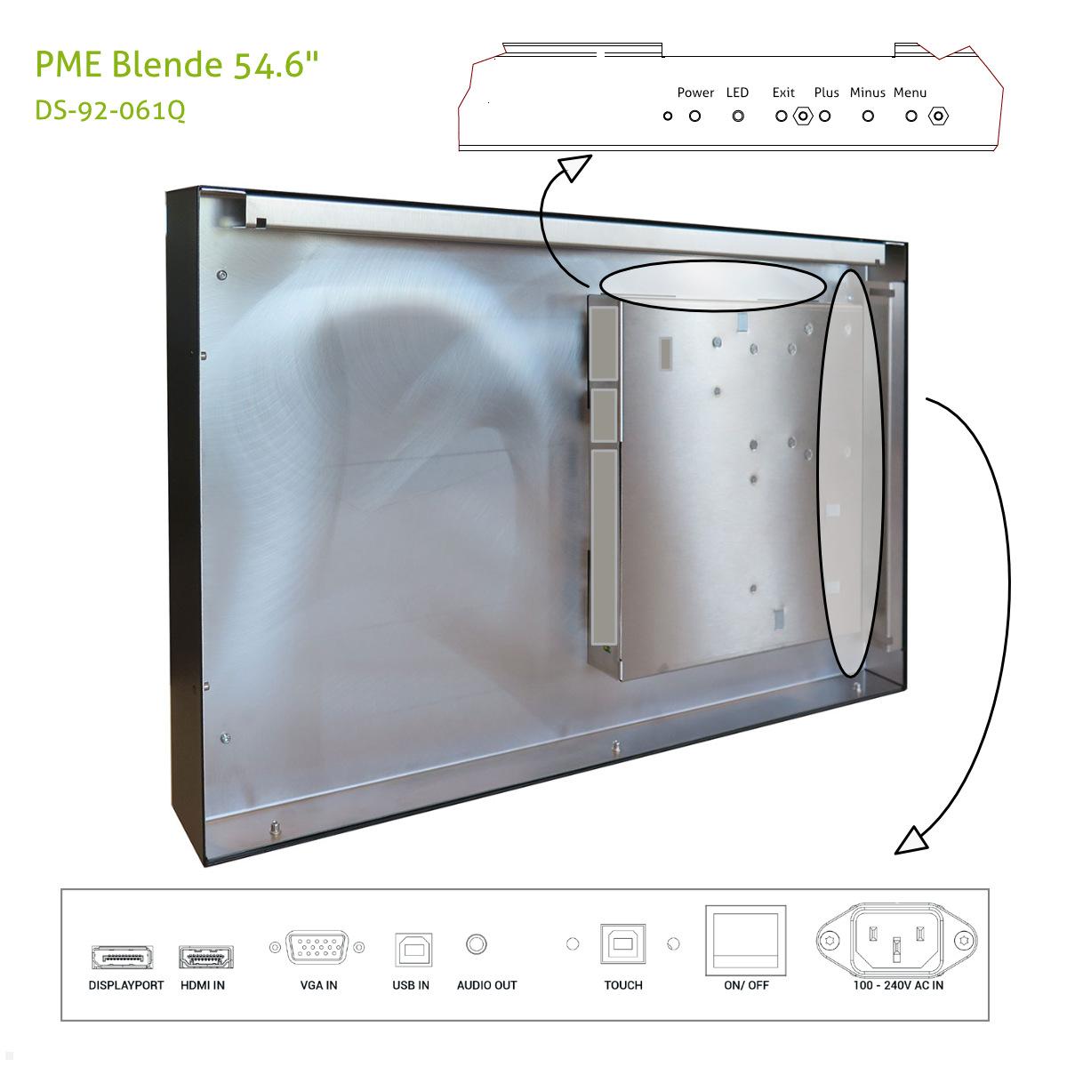Distec BLO-Line A1 Brandschutz Monitor 54.6 Zoll PME Blende quer (DS-92-061Q) Anschlüsse Distec BLO-Line A1 Brandschutz Monitor 54.6 Zoll PME Blende quer (DS-92-061Q) Anschlüsse