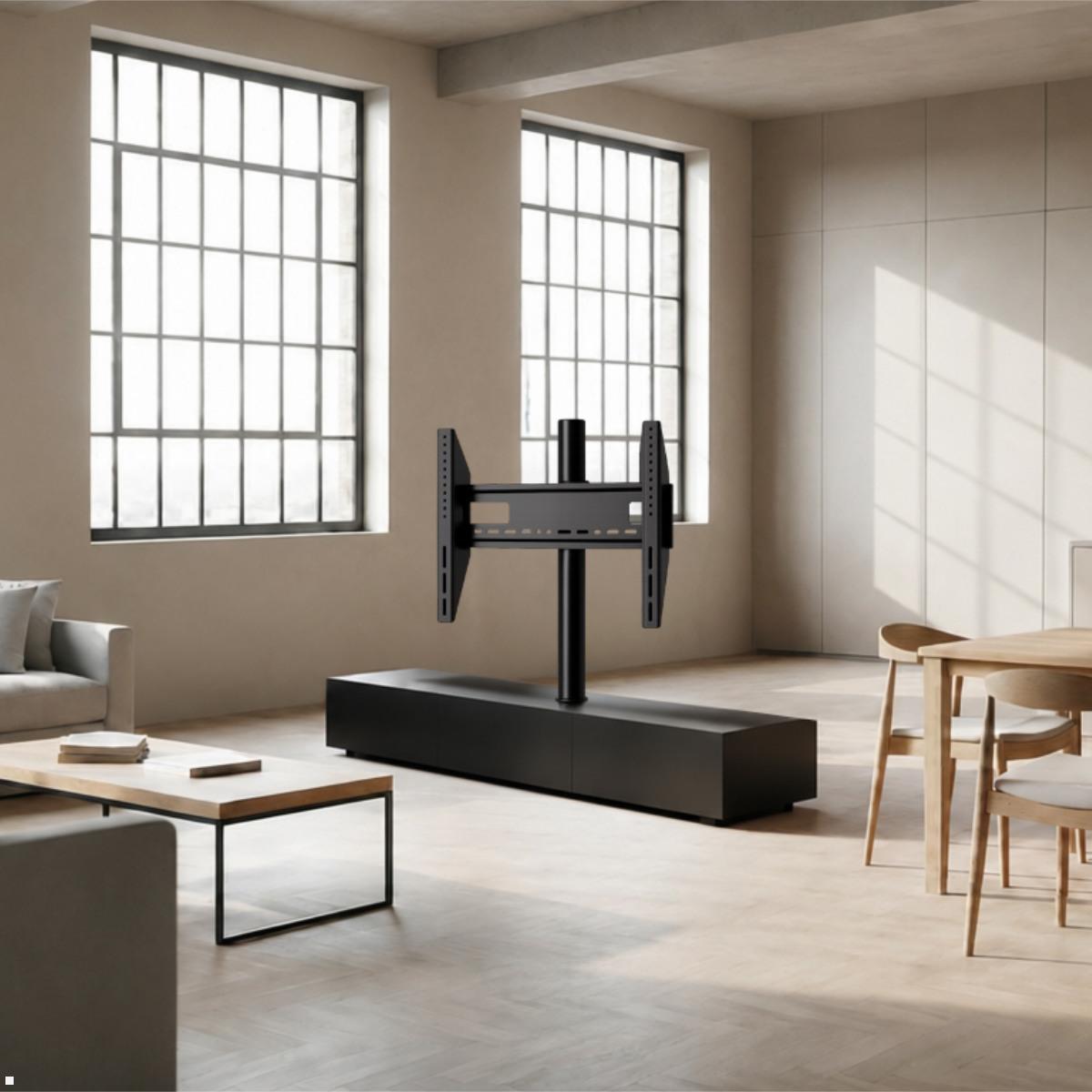 MonLines Einbau TV Halterung drehbar mit Säule für Sideboard, TV Rückwand