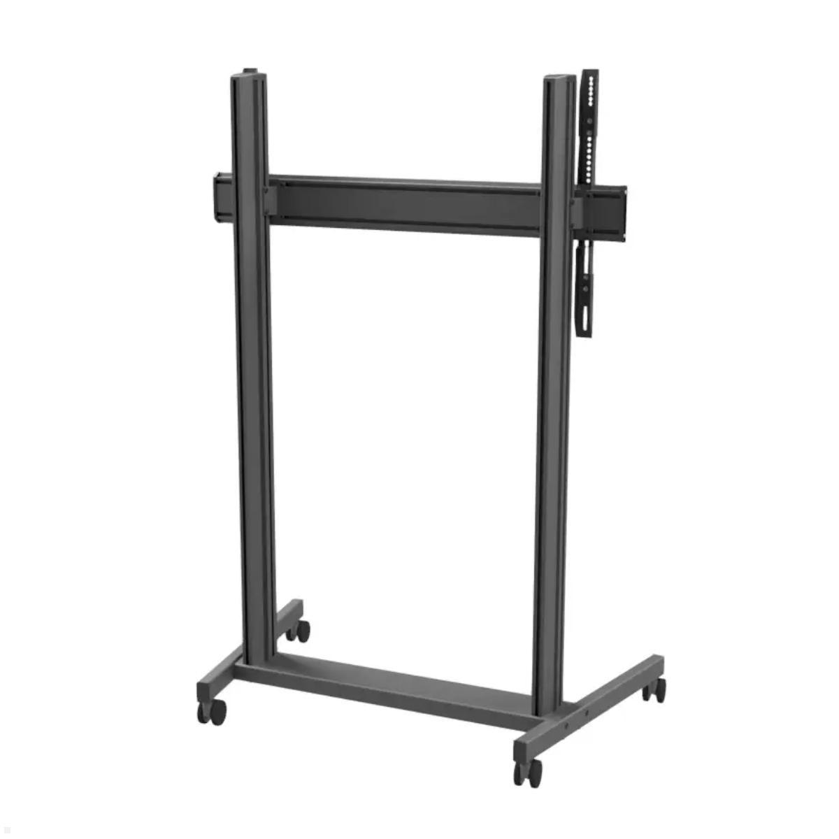 Edbak TRE200 höhenverstellbarer Displaywagen mit Rollen 75 bis 105 Zoll, schwarz, Displaywagen Aluminium