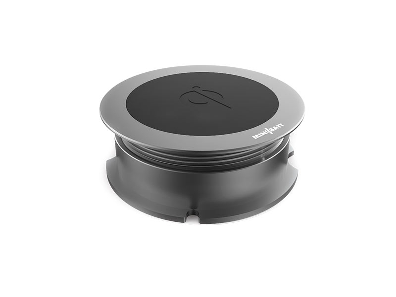 miniBatt MB-FS80 kabelloses Qi-Ladegerät für Möbeleinbau, titan