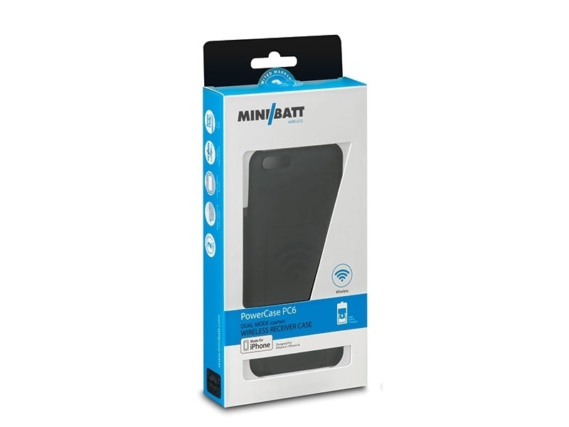 miniBatt MP-IP6 Schutzhülle mit Qi-Ladefunktion für iPhone 6 Verpackung