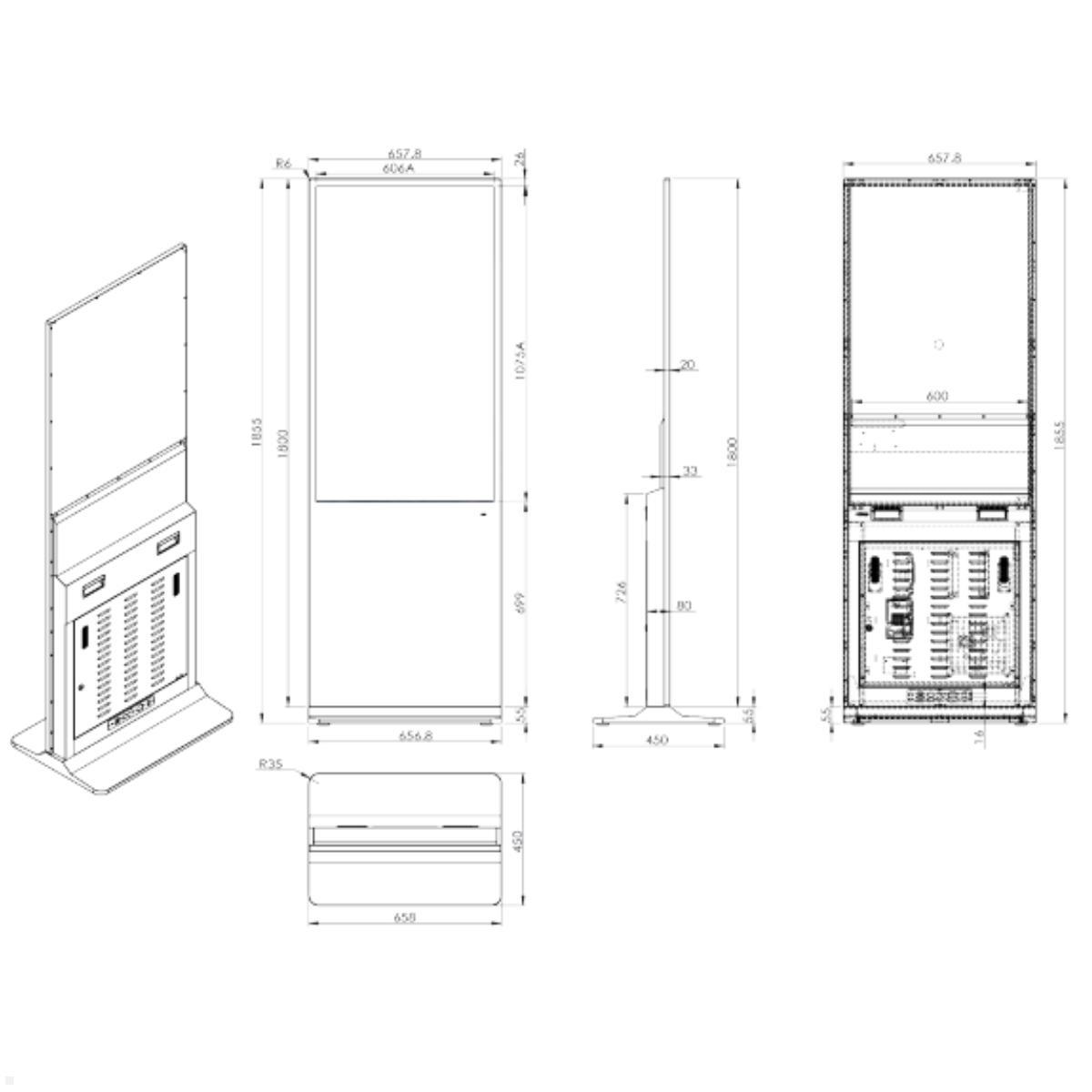 Clevertouch CL Totem Commercial Display 49'' (12949CMTOTEM), Maße