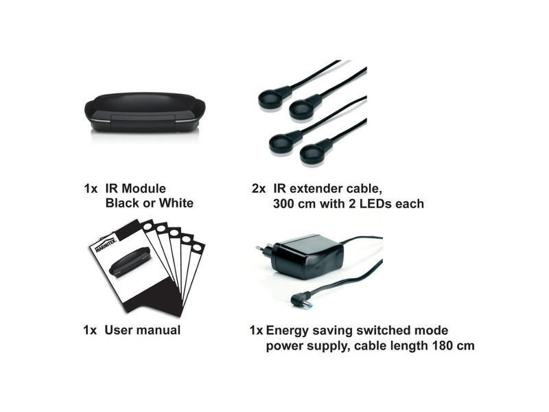 Marmitek Black 4 IR- Fernbedienungsverlängerung Lieferumfang Marmitek Black 4 IR- Fernbedienungsverlängerung Lieferumfang