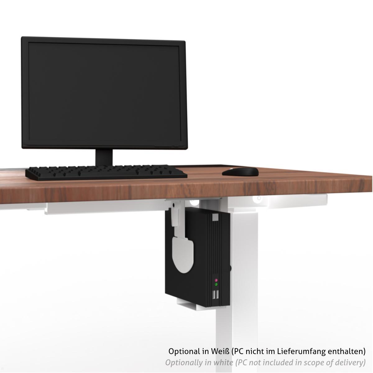 TecLines TPH002S Thin Client PC Halterung Untertisch 30-110 mm, silber Anwendungsbeispiel TecLines TPH002S Thin Client PC Halterung Untertisch 30-110 mm, silber Anwendungsbeispiel