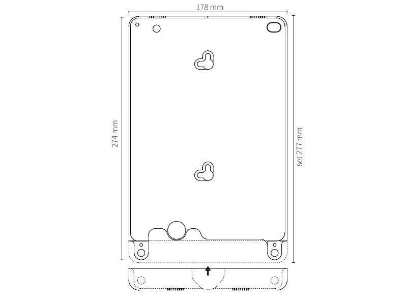 basalte Eve Wandhalterung iPad Pro 10.5, rund, silber Maße basalte Eve Wandhalterung iPad Pro 10.5, rund, silber Maße