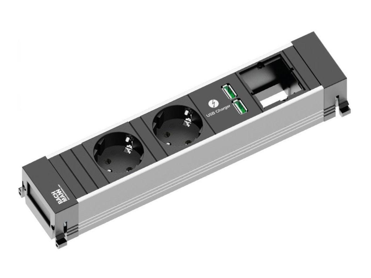 Bachmann Power Frame 4-fach 2x Steckdose USB Charger 1x CM (916.0514) Bachmann Power Frame 4-fach 2x Steckdose USB Charger 1x CM (916.0514)