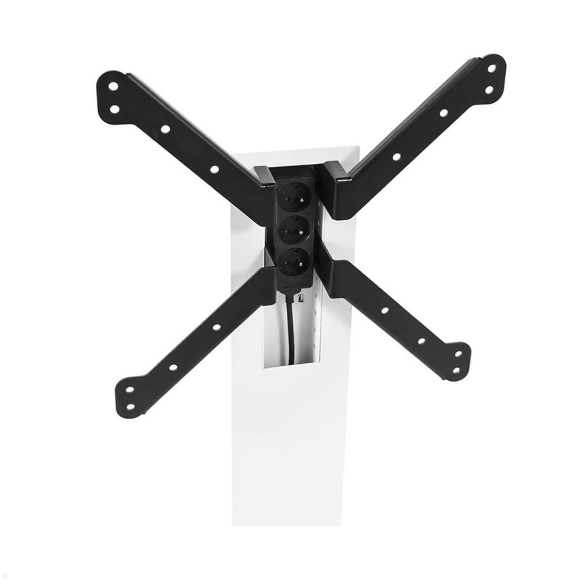 Erard WILL 1050 L mobiler TV Standfuß mit Ablage 30-65 Zoll, weiß, Detailbild Erard WILL 1050 L mobiler TV Standfuß mit Ablage 30-65 Zoll, weiß, Detailbild