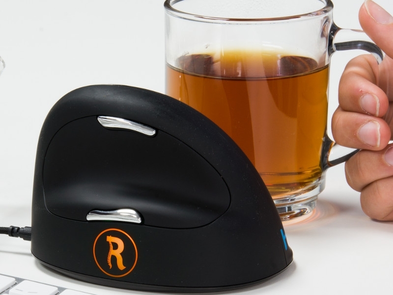 R-Go HE Mouse Break ergonomische Maus M rechts RGOBRHESMR, LED-Signal orange - Pause einlegen