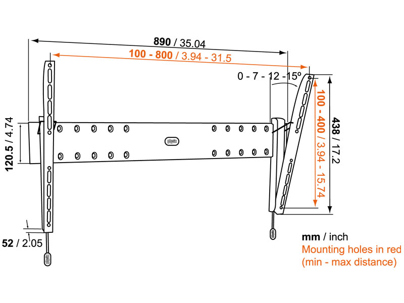 Vogels Base 15 L neigbare TV Halterung bis 65Zoll, 45kg