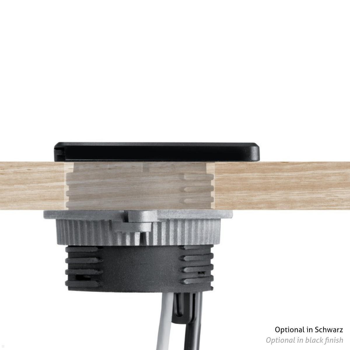 EVOline Square80 Einbausteckdose mit 2x USB Charger, weiß Einsatz Schreibtischplatte EVOline Square80 Einbausteckdose mit 2x USB Charger, weiß Einsatz Schreibtischplatte