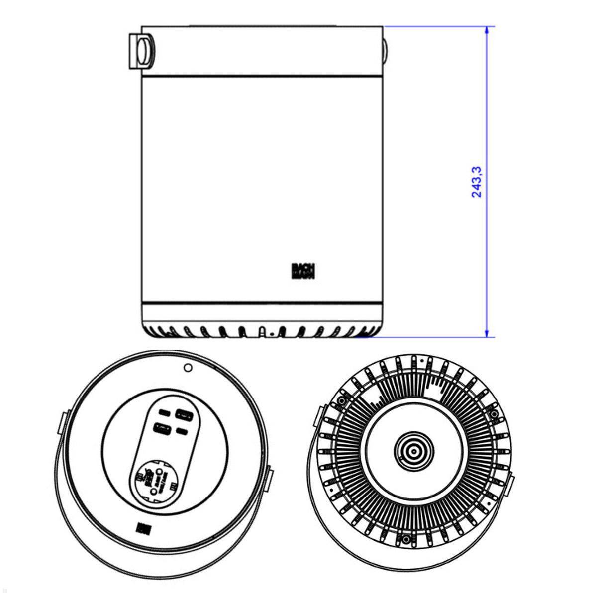 Bachmann MOV:E Power Unit 2x USB A/C Charger, weiß (BM0010912), Maße Bachmann MOV:E Power Unit 2x USB A/C Charger, weiß (BM0010912), Maße