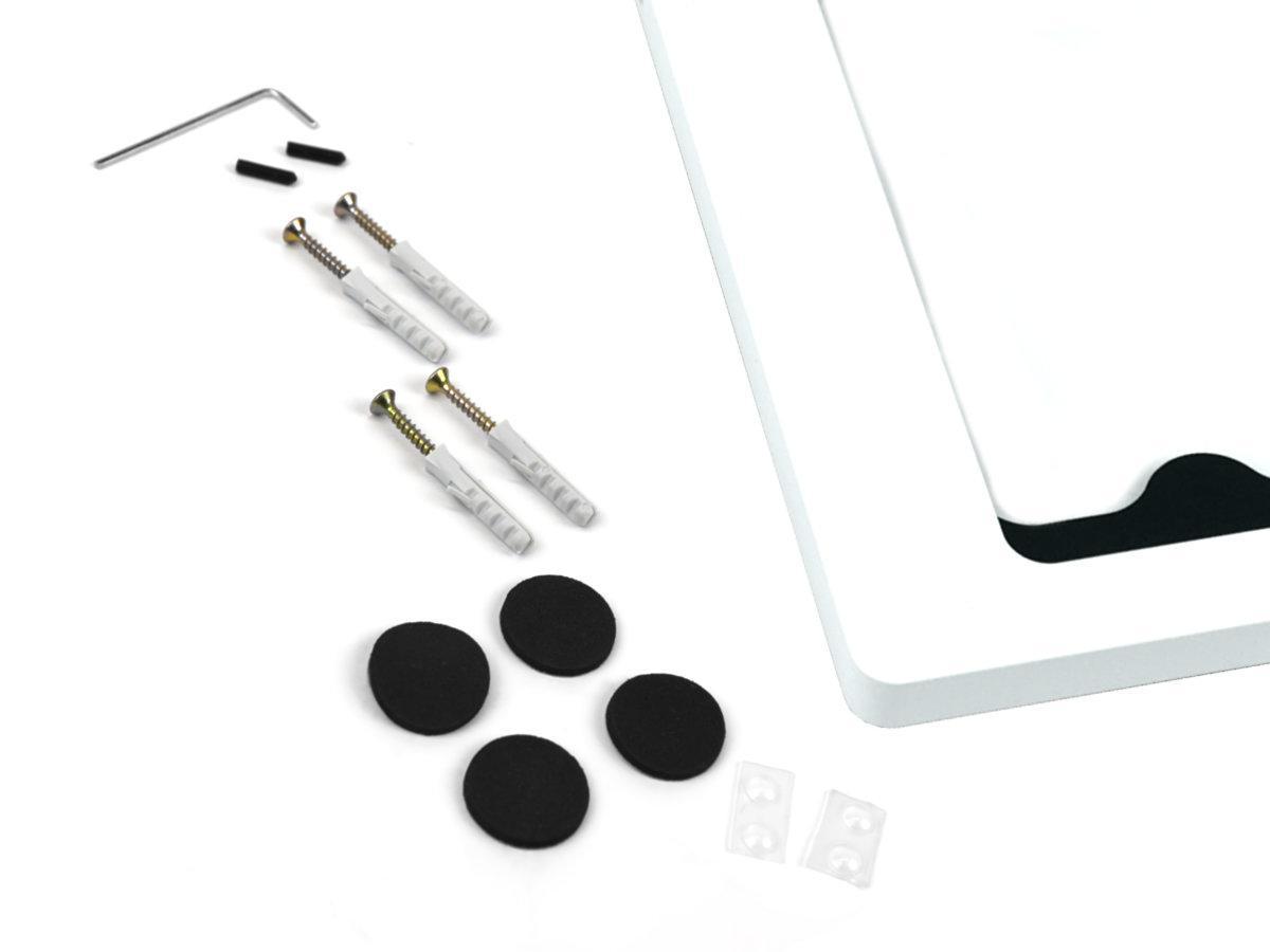 Displine Dame Wall Samsung Tab S5 e 10.5" Wandhalterung, weiß Schrauben & Schaumstoff Distanz Pads Set 