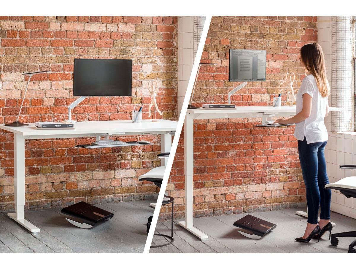 Humanscale FLOAT Steh-Sitz Arbeitsplatz / Tisch FTWR626016WHF, weiß Humanscale FLOAT Steh-Sitz Arbeitsplatz / Tisch FTWR626016WHF, weiß