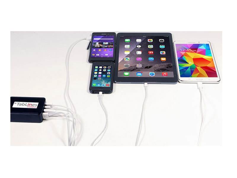 TabLines USB4-C 4-Port USB-Ladegerät mit 1m Euro-Netzkabel, schwarz TabLines USB4-C 4-Port USB-Ladegerät mit 1m Euro-Netzkabel, schwarz