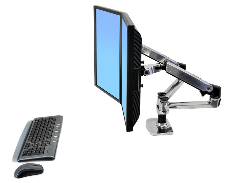 Ergotron LX Dual Tischhalterung für 2 Monitore nebeneinander (45-245-026) Anwendung Ergotron LX Dual Tischhalterung für 2 Monitore nebeneinander (45-245-026) Anwendung