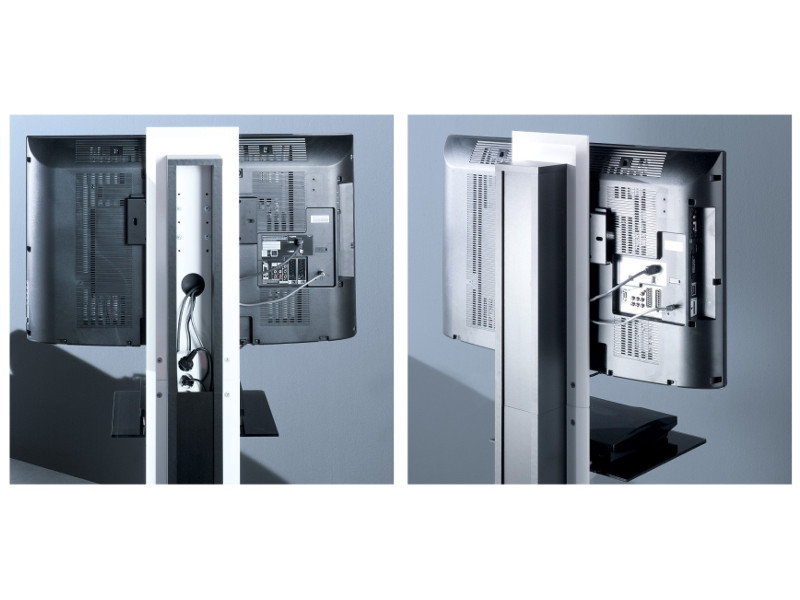 PureMounts GI-PM-101W TV Standfuß schwenkbar und höhenverstellbar, Kabelschacht PureMounts GI-PM-101W TV Standfuß schwenkbar und höhenverstellbar, Kabelschacht