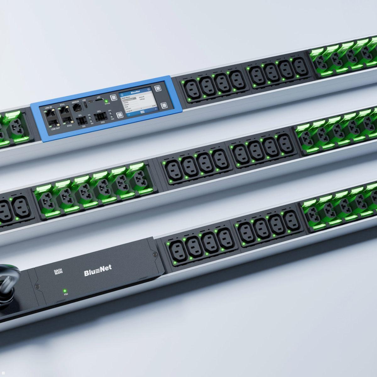 Bachmann BN PRO Switched - 16A Rack PDU mit 24xCombo & Display (BM0024766), Ansicht Steckdosen