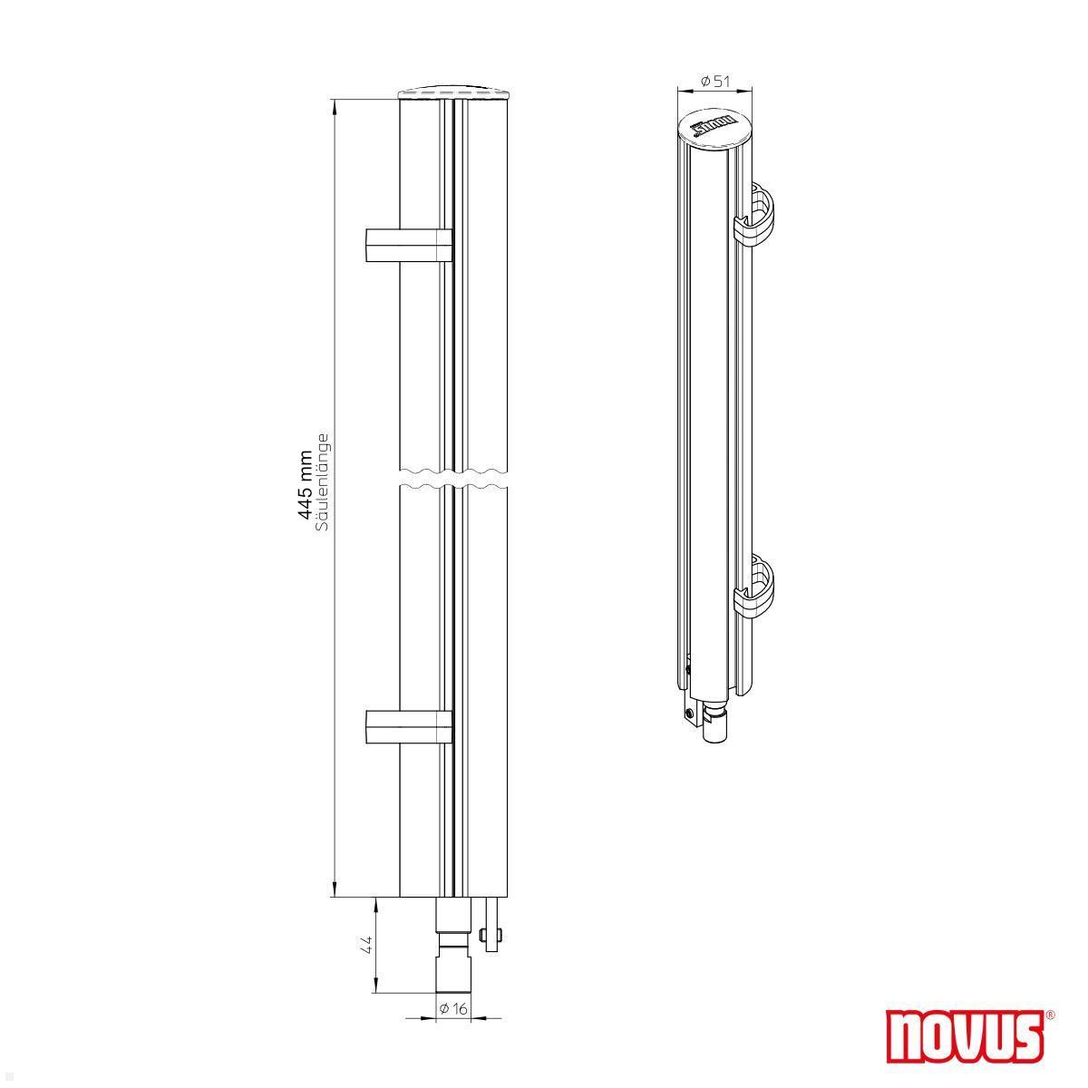 Novus TSS 445 mm Säulenverlängerung (961+2609+000) technische Zeichnung Novus TSS 445 mm Säulenverlängerung (961+2609+000) technische Zeichnung