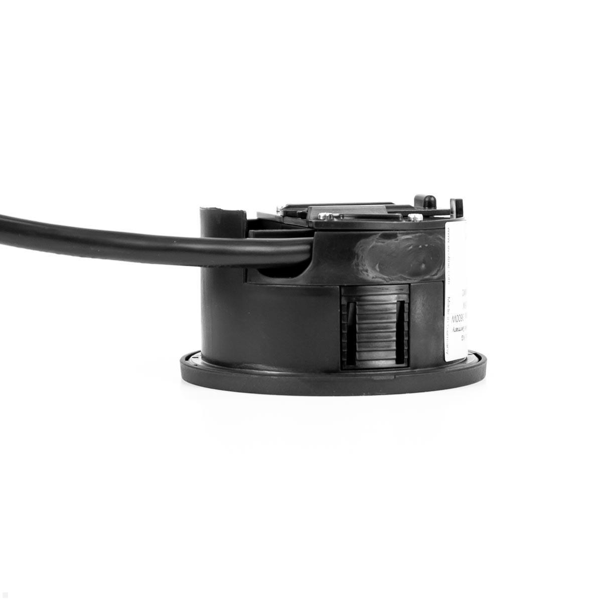 EVOline Circle80 Einbausteckdose mit USB-Charger C/C mit USB 3.0, Seitenansicht EVOline Circle80 Einbausteckdose mit USB-Charger C/C mit USB 3.0, Seitenansicht