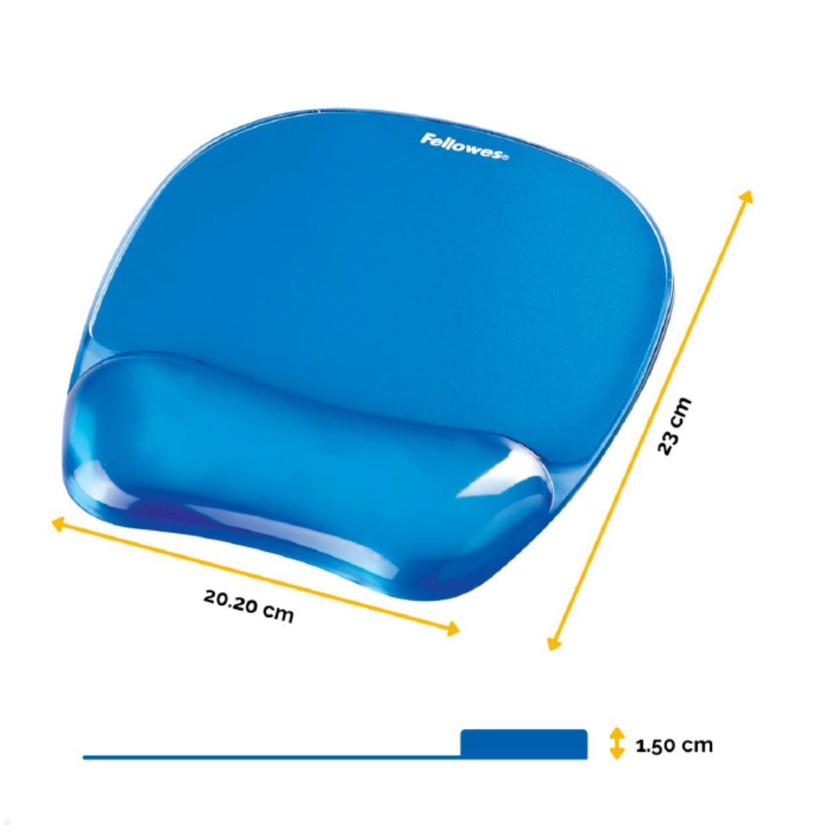 Fellowes Mauspad Crystals Gel mit Handgelenkauflage,Maße