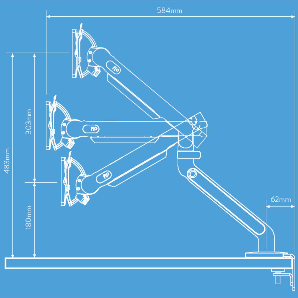 CBS Flo Dynamic Monitor Tischhalterung 2-7 kg mit Tischklemme (9)