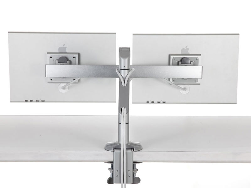Humanscale M8 Dual Monitor Tischhalterung (Tischklemme) Crossbar silber/grau Doppel Monitorhalterung