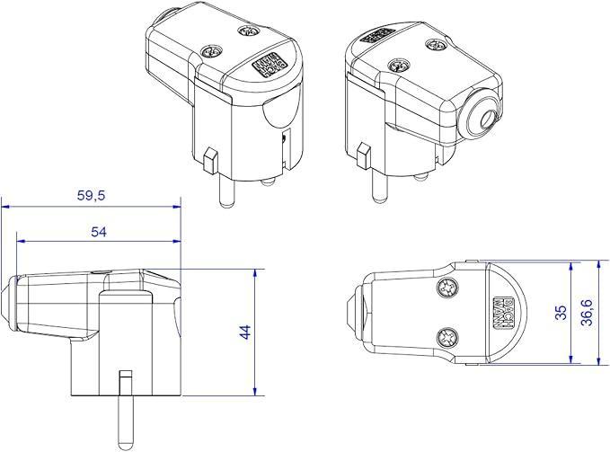 Bachmann Winkelstecker CEE 7/7 2-polig mit Schutzkontakt