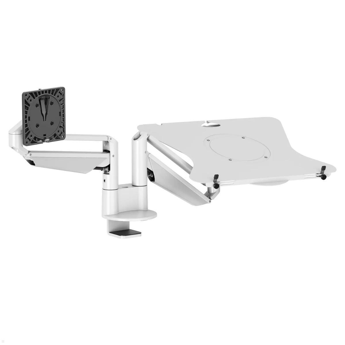 Novus Clu Duo Monitorhalter und Laptophalter, weiß (990+4611+000), Tischbefestigung