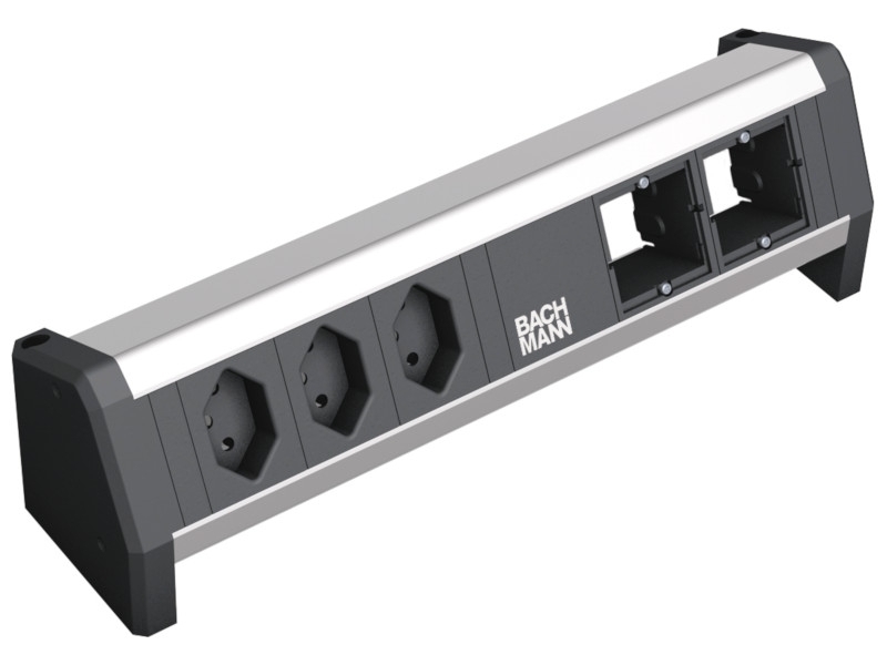 Bachmann DESK 1 3x Steckdose CH, 2x Custom Modul (902.009) Bachmann DESK 1 3x Steckdose CH, 2x Custom Modul (902.009)
