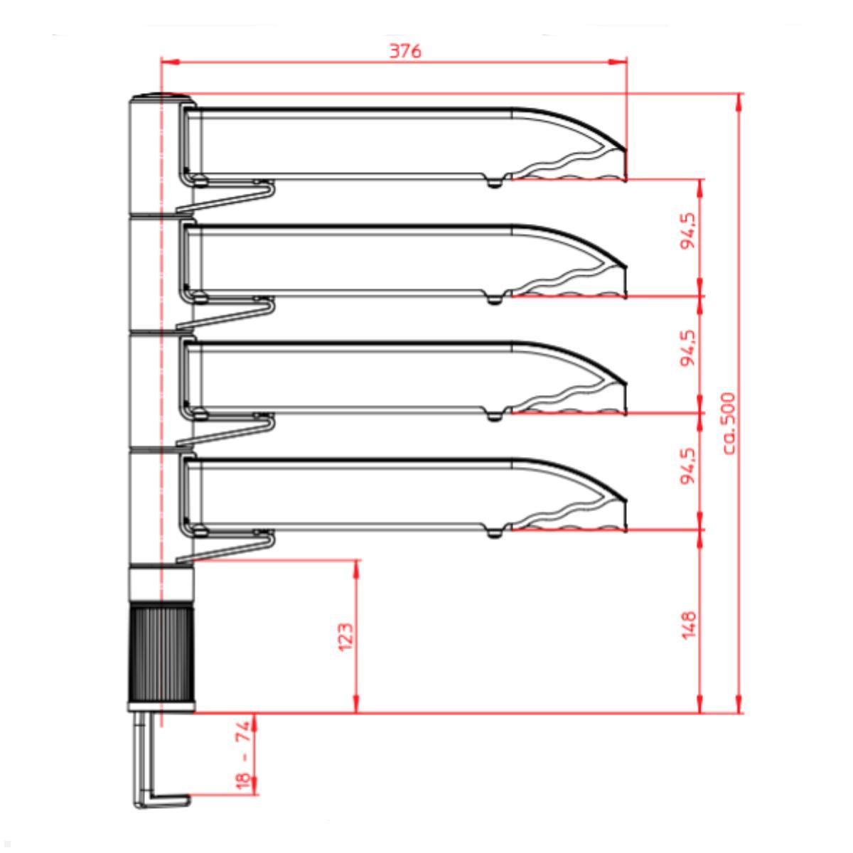 Dokumentenablage für Schreibtisch, Novus 720+4002+000, Zeichnung Dokumentenablage für Schreibtisch, Novus 720+4002+000, Zeichnung