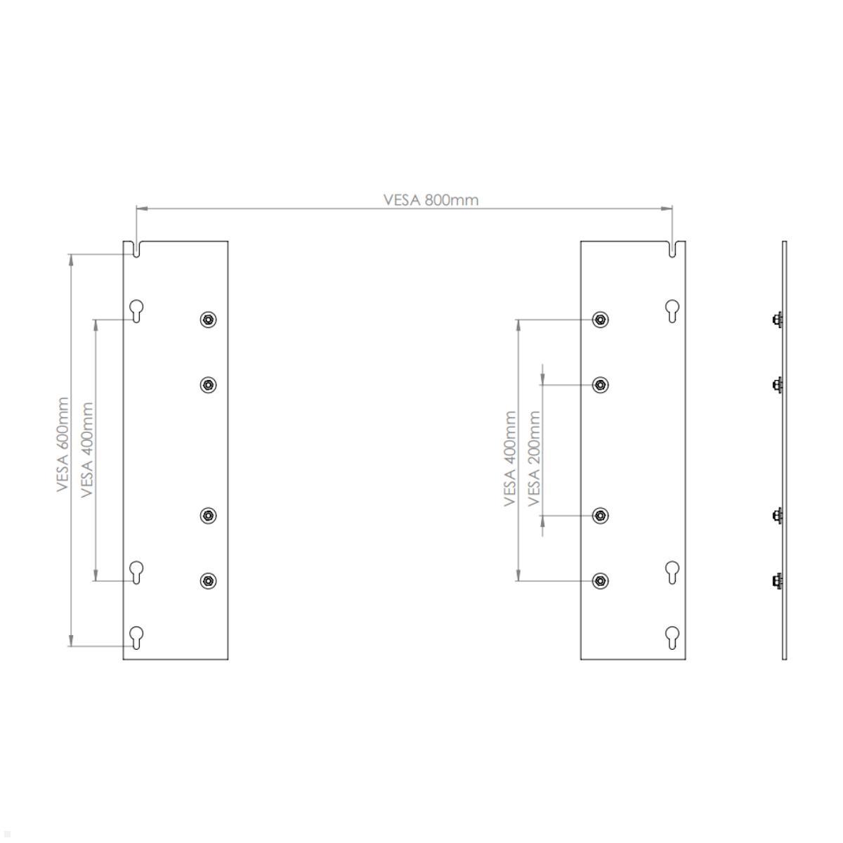 Edbak RMSA2 schwenkbare TV Wandhalterung bis 120kg, Pivot, VESA max. 800x600, Maße V080