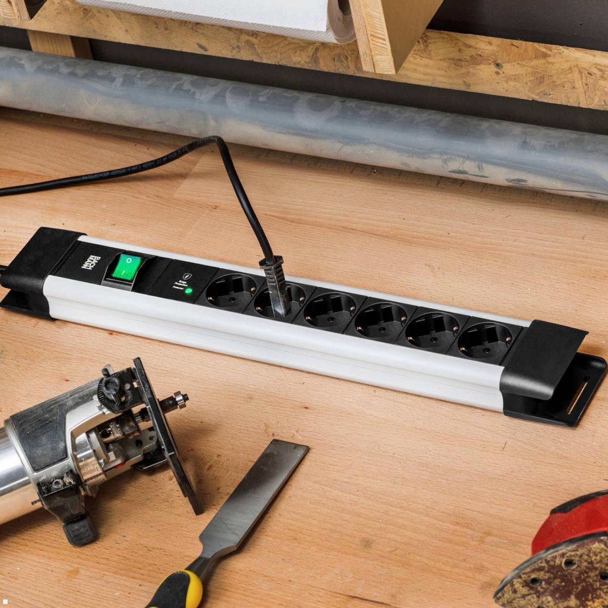 Bachmann CONNECTUS 4x Steckdose, 1x Schalter, 2m Zuleitung (BM005906), Beispiel Werkstatt