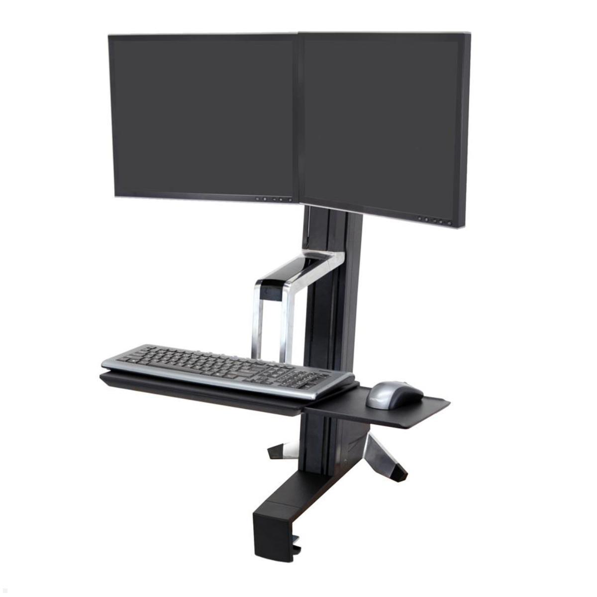 Ergotron WorkFit-S Dual Monitorhalter bis 24 Zoll (33-341-200) Ergotron WorkFit-S Dual Monitorhalter bis 24 Zoll (33-341-200)