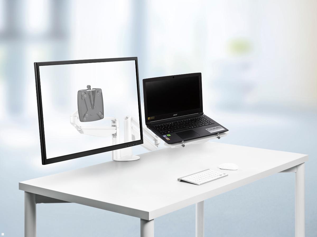 Novus Clu Duo Monitorhalterung mit Laptophalter weiß (990+4511+000) Novus Clu Duo Monitorhalterung mit Laptophalter weiß (990+4511+000)