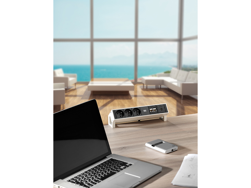 Bachmann DESK 2 USB Charger 2x Steckdose 1x HDMI 1x CAT6 (902.2281) Umgebung Bachmann DESK 2 USB Charger 2x Steckdose 1x HDMI 1x CAT6 (902.2281) Umgebung