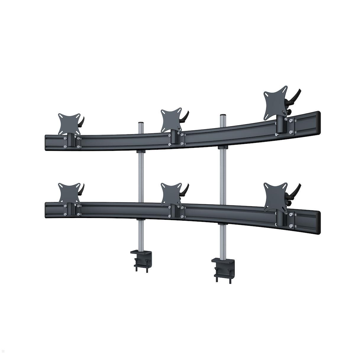 MonLines MTH249B Para 3+3 Monitor Tischhalterung Tischklemme bis 32 Zoll, schwarz MonLines MTH249B Para 3+3 Monitor Tischhalterung Tischklemme bis 32 Zoll, schwarz