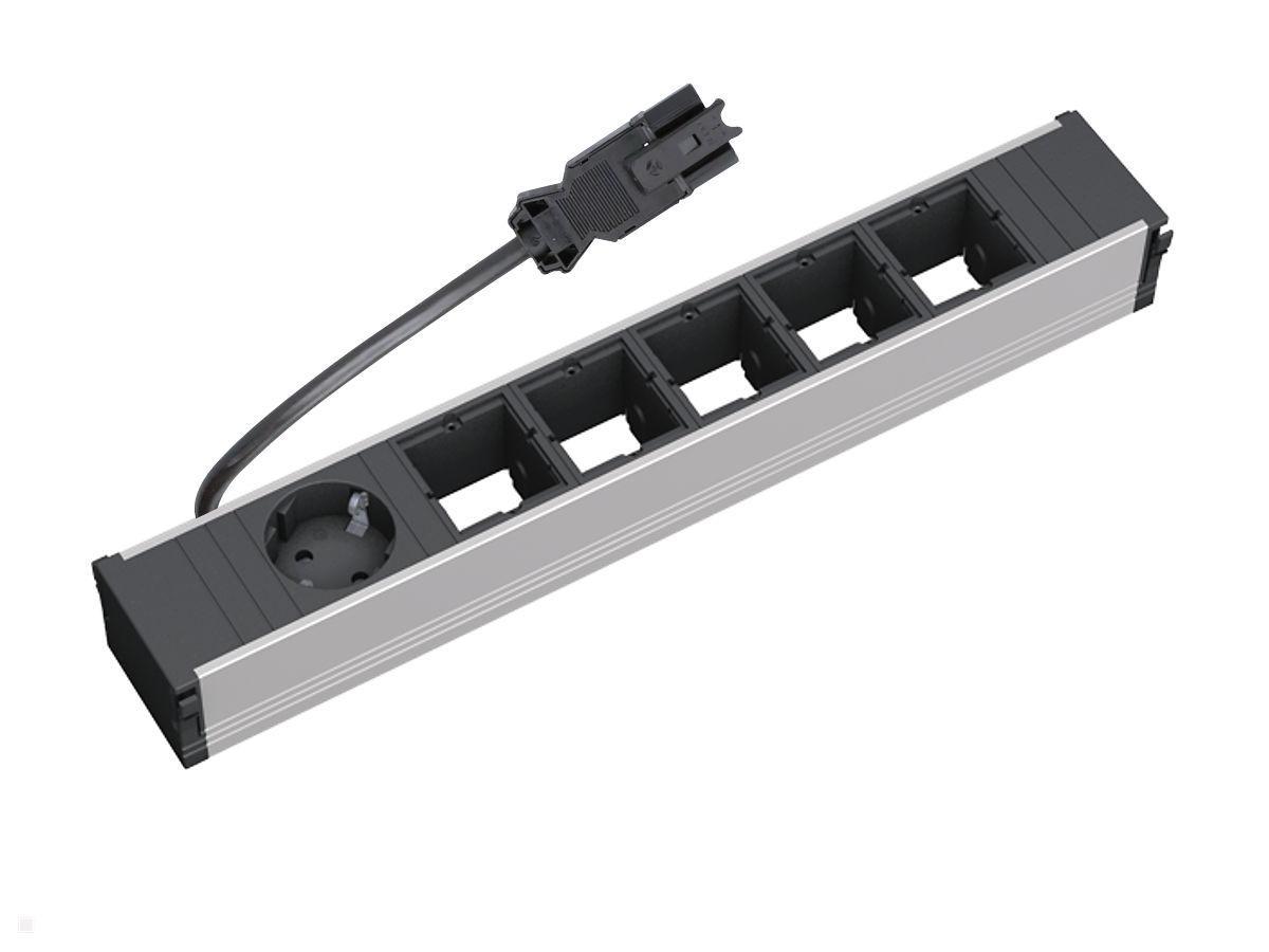 Bachmann CONI Modulträger 6-fach, 1x Steckdose, 5x CM (912.004) Bachmann CONI Modulträger 6-fach, 1x Steckdose, 5x CM (912.004)