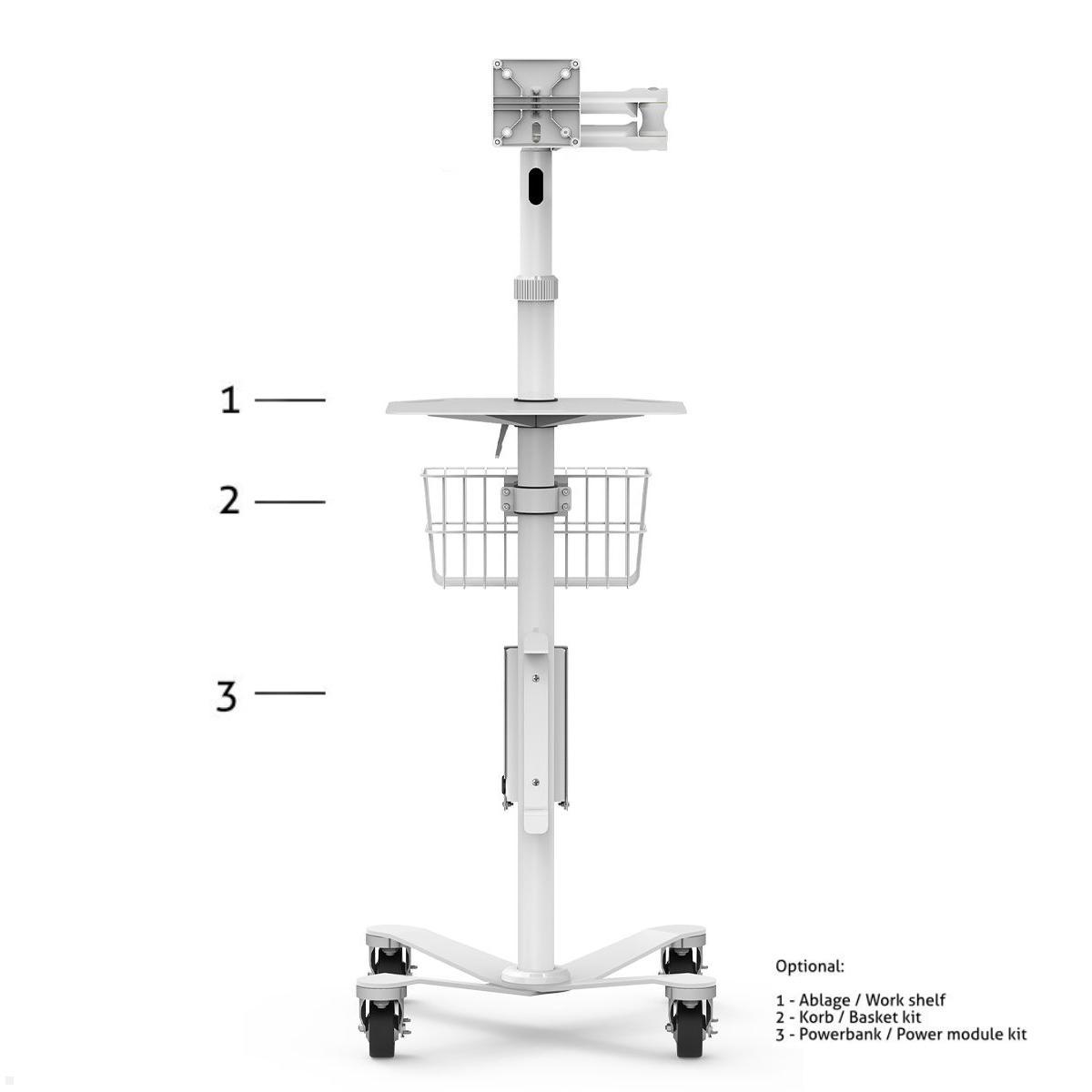 Schwenkarm Monitorwagen Compulocks MCRSTDEXW, weiß, Zubehör Schwenkarm Monitorwagen Compulocks MCRSTDEXW, weiß, Zubehör