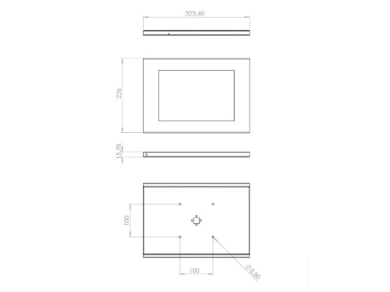 TabLines TSG032E Tablet Schutzgehäuse für Microsoft Surface 3, Edelstahl Zeichnung