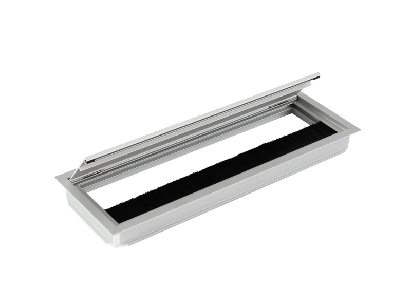 TecLines TKD007 Kabeldurchführung 110x320mm, silber/schwarz aufklappbar TecLines TKD007 Kabeldurchführung 110x320mm, silber/schwarz aufklappbar