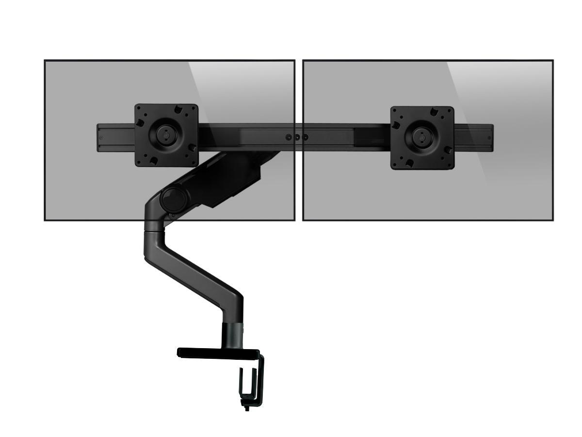 Humanscale M8.1 Dual Monitorhalterung für USM Tische schräg, schwarz Humanscale M8.1 Dual Monitorhalterung für USM Tische schräg, schwarz