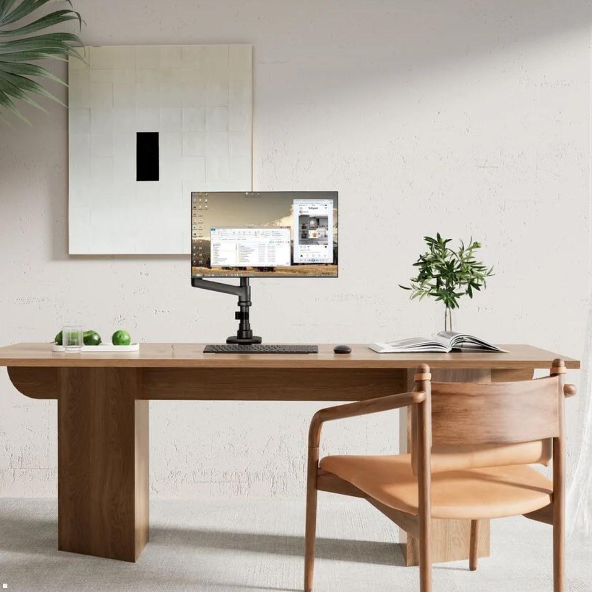 Vogels Essential M3021B Monitor Tischhalterung höhenverstellbar 49 cm, schwarz, Tischklemme Monitorhalterung Büro