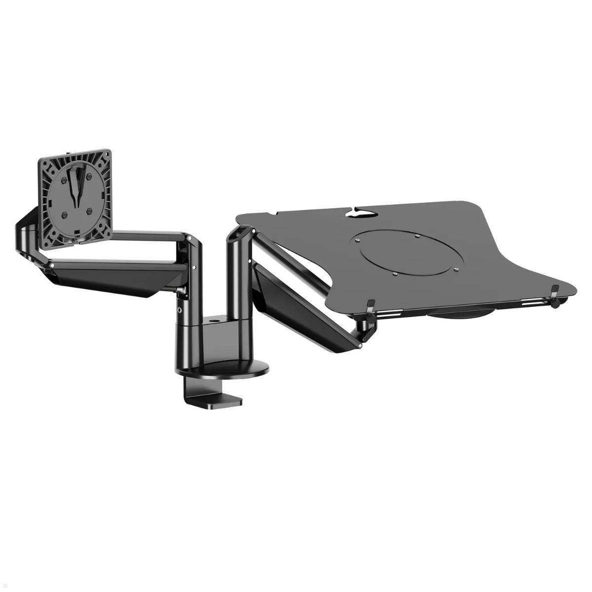 Novus Clu Duo Monitorhalter und Laptophalter, schwarz (990+4618+000), Tischbefestigung
