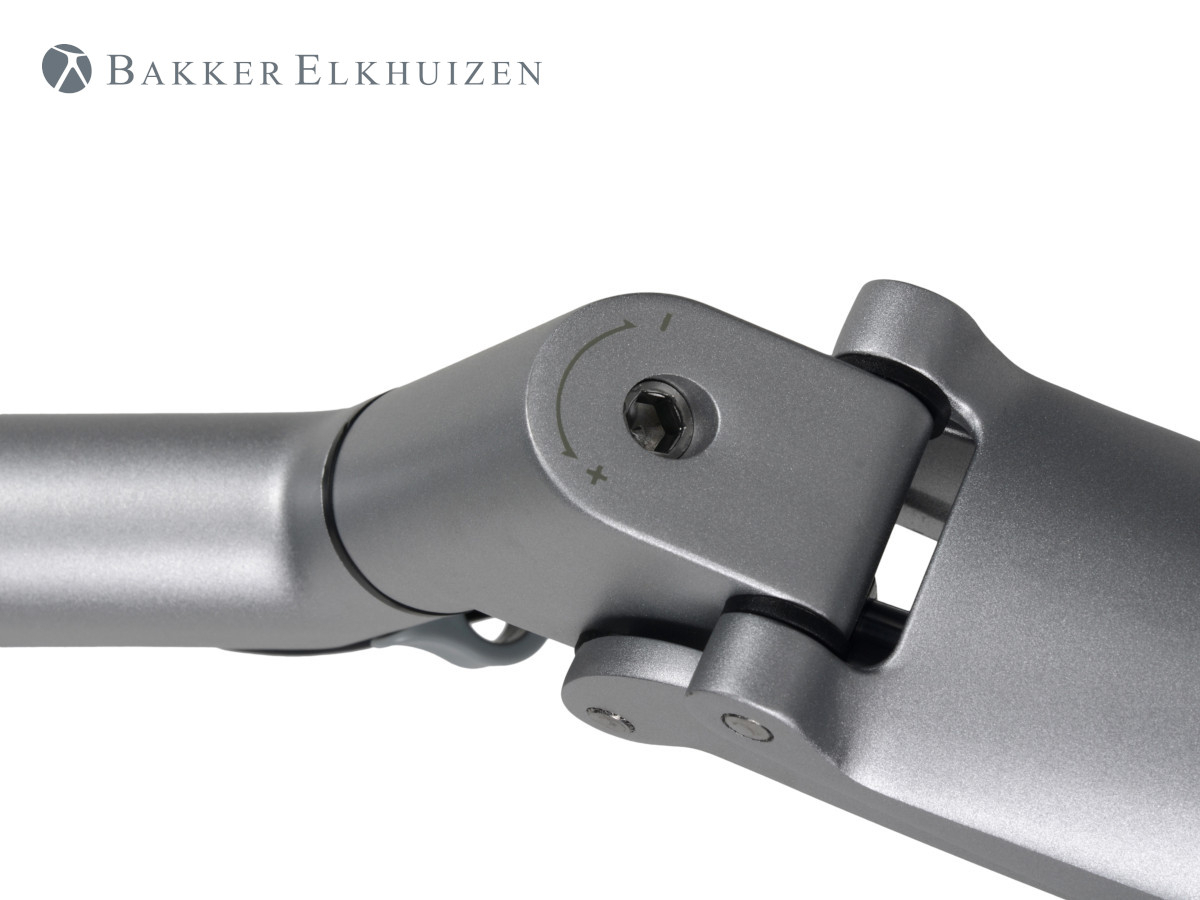 BakkerElkhuizen Tisch Monitorhalterung mit Klemme bis 24 Zoll, silber Detail Gelenk