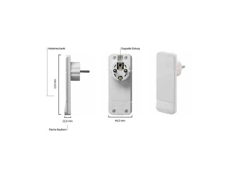 Bachmann SMART PLUG Flachstecker mit Schutzkontakt-Kupplung 1,5m (933.013) weiß Maße Bachmann SMART PLUG Flachstecker mit Schutzkontakt-Kupplung 1,5m (933.013) weiß Maße