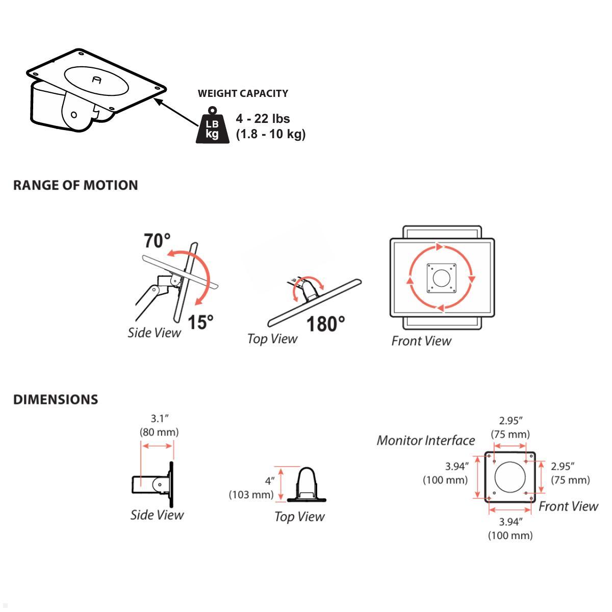 Ergotron LX Pro Zubehör Monitorhalter Umbausatz, VESA MIS-D Drehgelenk