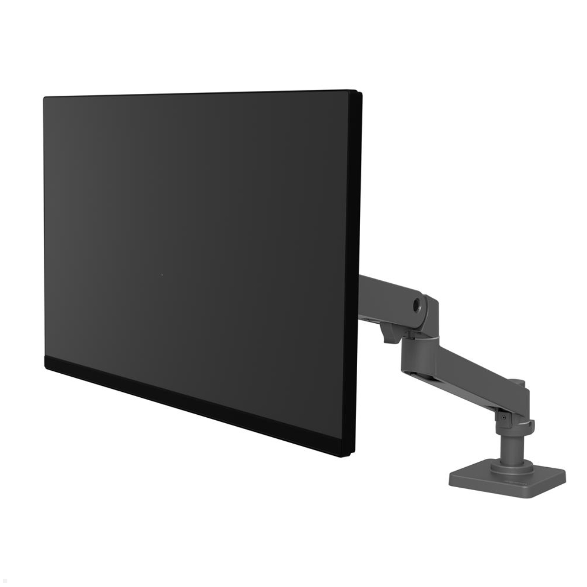 Ergotron LX Pro Monitor Tischhalterung schwenkbar bis 34 Zoll für USM Tische, grau, Darstellung mit Bildschirm