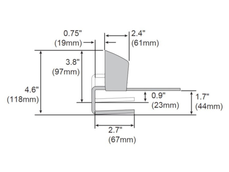 Ergotron Zubehör Tischklemme für LX, Dual Direkt, MXV Arme (98-121) Maße